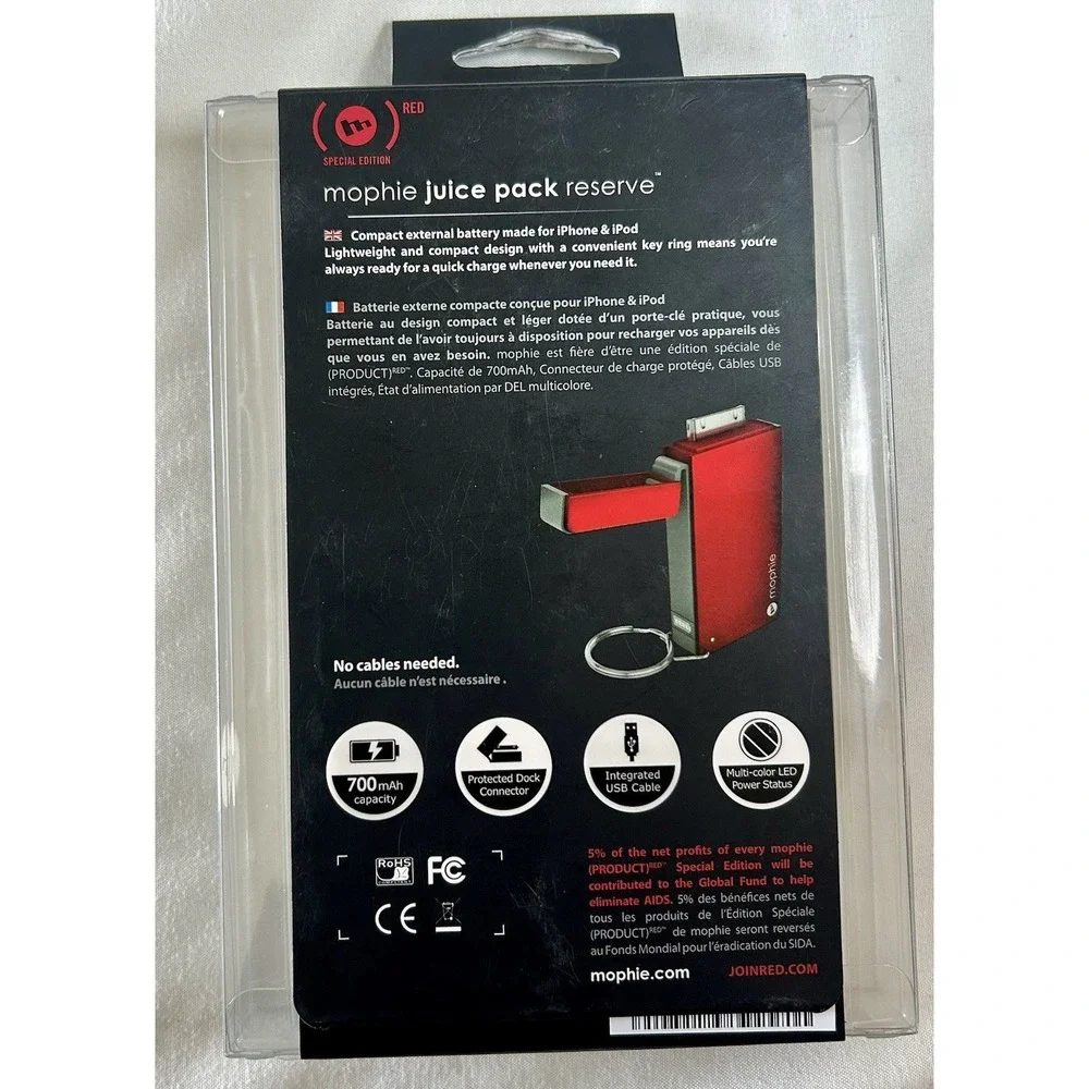 mophie (PRODUCT)RED Special Edition 700mAh Power Bank for iPhone/iPod LED